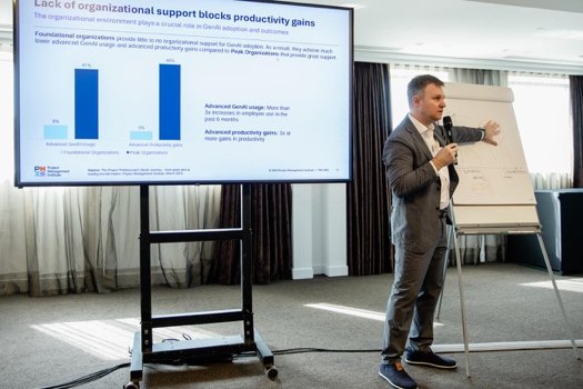 Presentation of PMI research on Generative AI and productivity