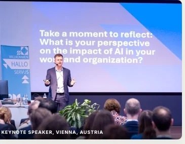 Edivandro Conforto delivering a keynote in Vienna, Austria